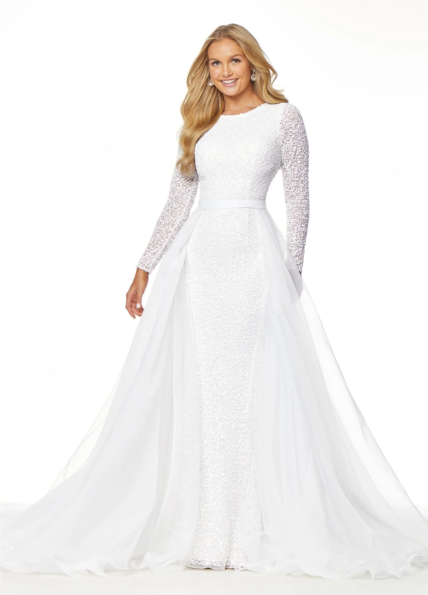 Ashley Lauren 1739 Size 4, 6 Hot Pink Long Organza Overskirt Wire Hem Pageant Prom Layer Pageant - Image 17