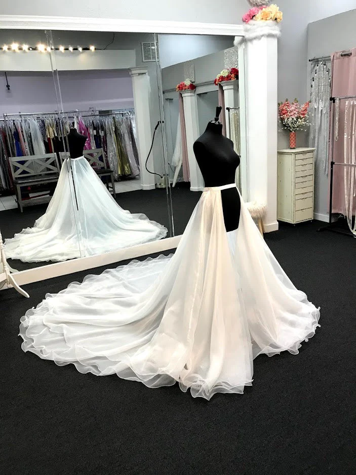 Ashley Lauren 1739 Size 4, 6 Hot Pink Long Organza Overskirt Wire Hem Pageant Prom Layer Pageant - Image 4