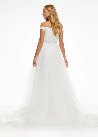 Ashley Lauren 1739 Size 4, 6 Hot Pink Long Organza Overskirt Wire Hem Pageant Prom Layer Pageant - Image 8