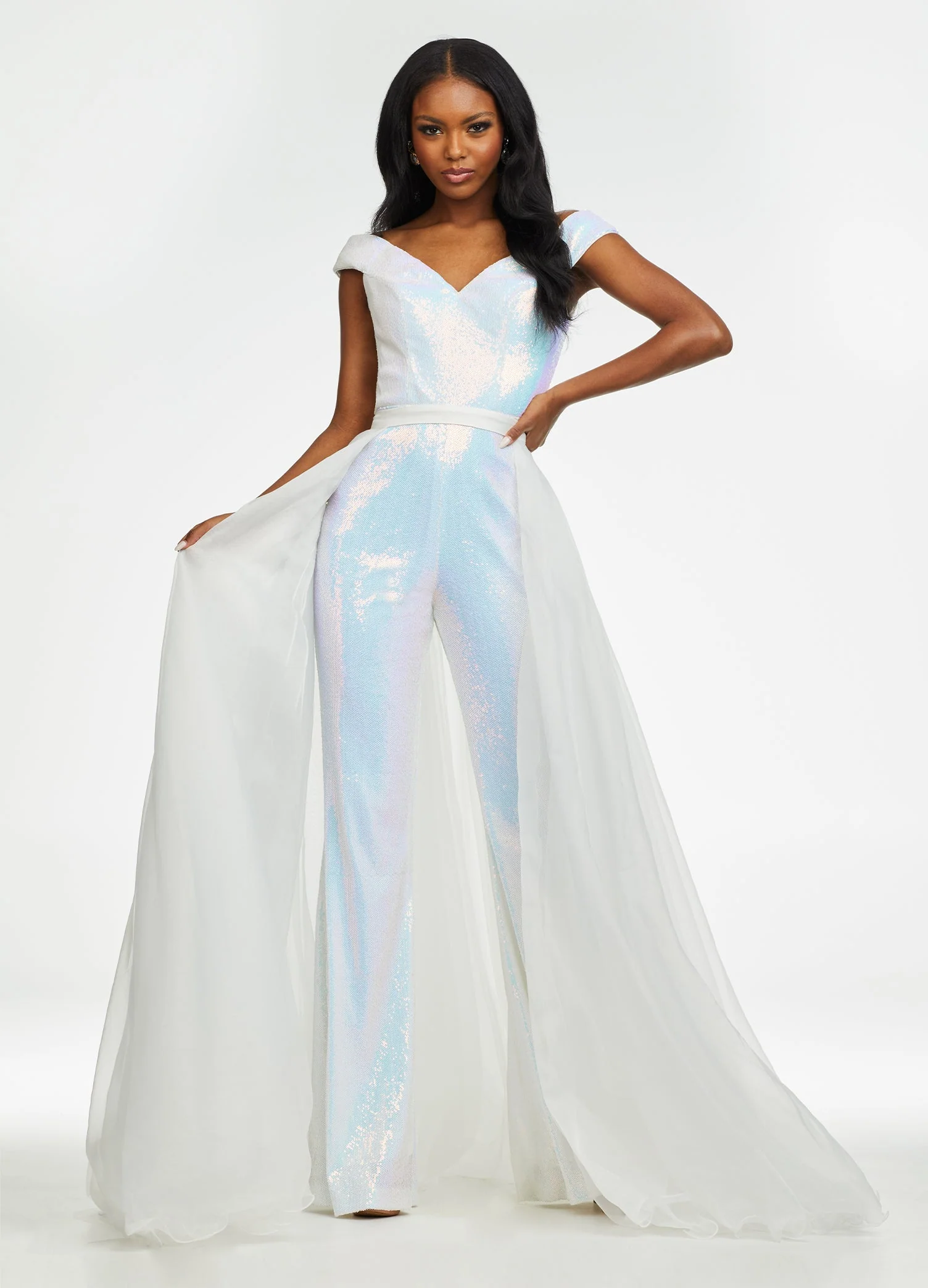 Ashley Lauren 1740 Size 2, 16 Orange Long Organza Overskirt Wire Hem Pageant Prom Layers - Image 27