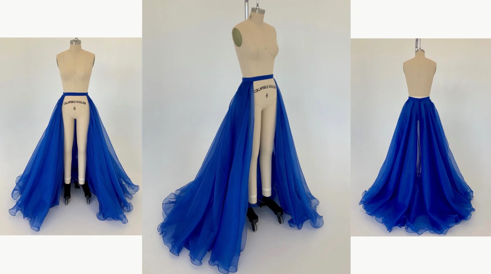 Ashley Lauren 1740  Long Organza Pageant Overskirt Wire Hem Layered Train Detachable - Image 24