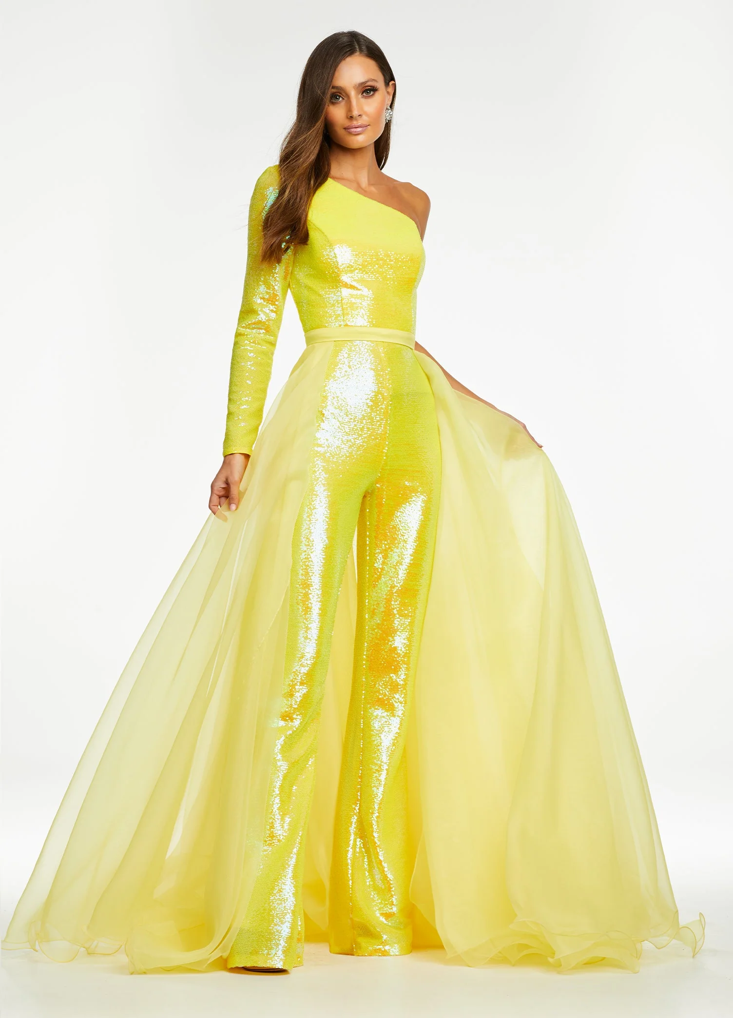 Ashley Lauren 1740 Size 2 Jade Long Organza Overskirt Wire Hem Pageant Prom Layers - Image 41