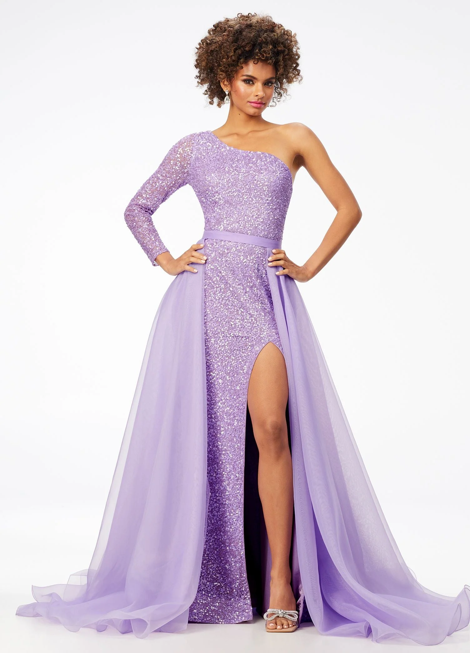 Ashley Lauren 1740 Size 2 Jade Long Organza Overskirt Wire Hem Pageant Prom Layers - Image 43