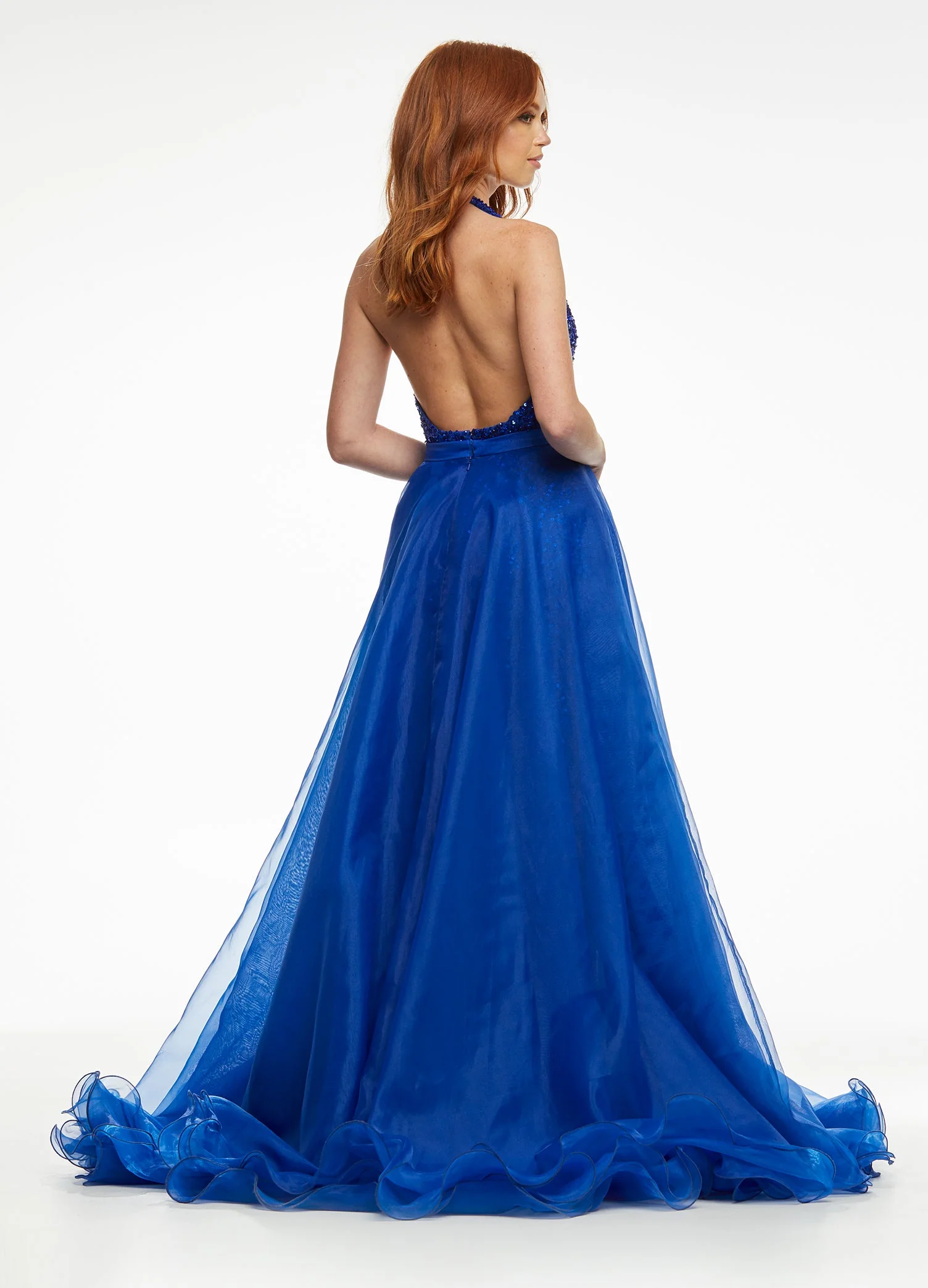 Ashley Lauren 1740 Size 2 Jade Long Organza Overskirt Wire Hem Pageant Prom Layers - Image 5