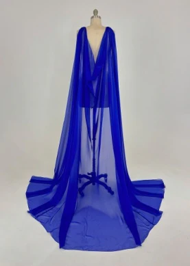 Ashley Lauren 1868 flowy chiffon cape pageant wear double shoulder one piece - Image 7