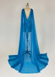 Ashley Lauren 1868 flowy chiffon cape pageant wear double shoulder one piece - Image 8