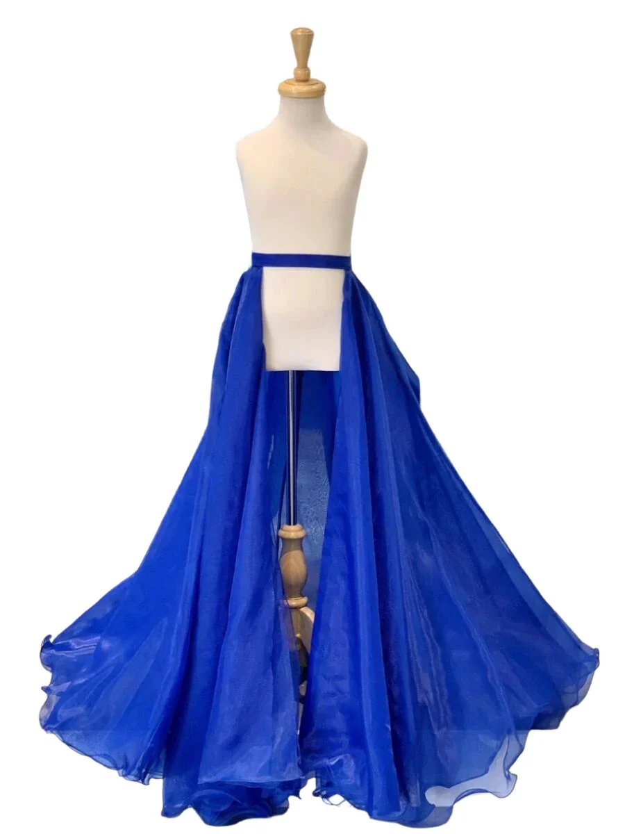 Ashley Lauren Kids 8067 size 4, 8, 10 Royal girls organza overskirt with wire hem - Image 2