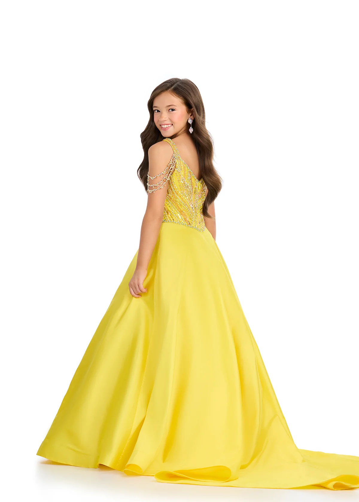 Ashley Lauren 8320 Girls Beaded Ballgown - Image 4