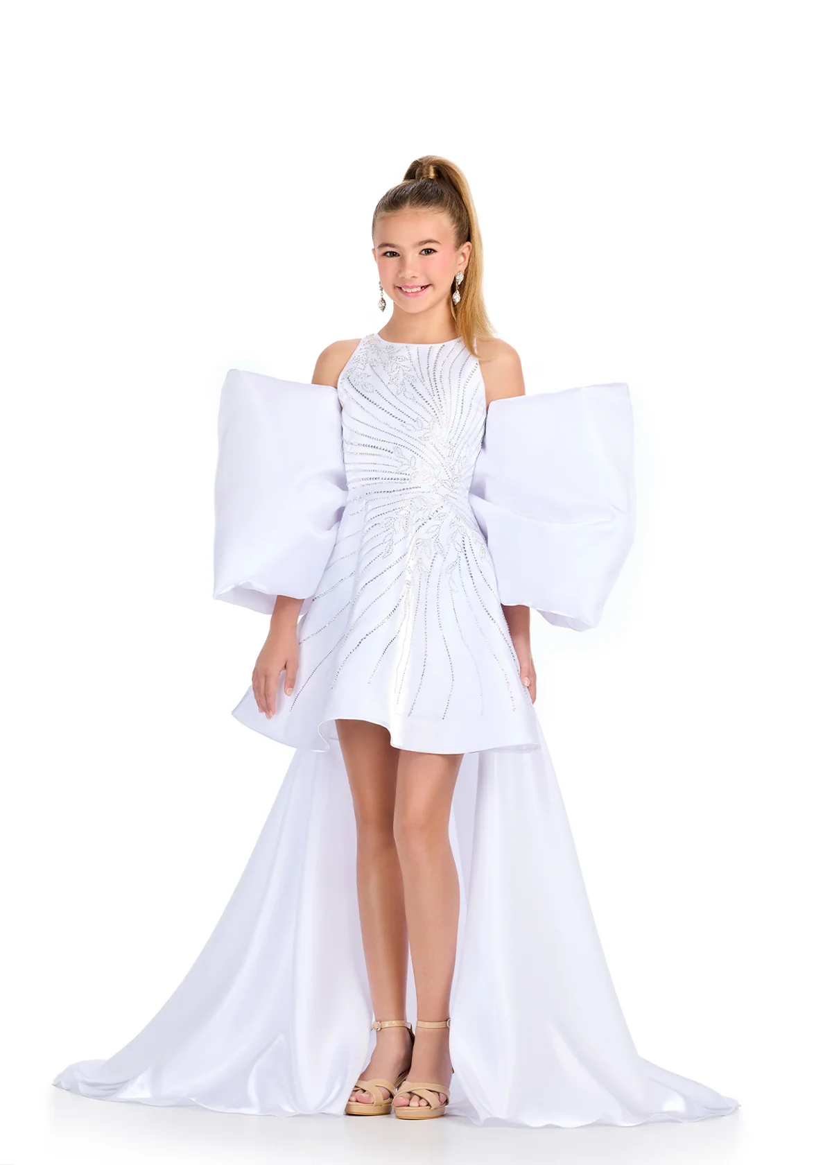Ashley Lauren Kids 8321 Oversize Bow Overskirt Pageant Wear - Image 5