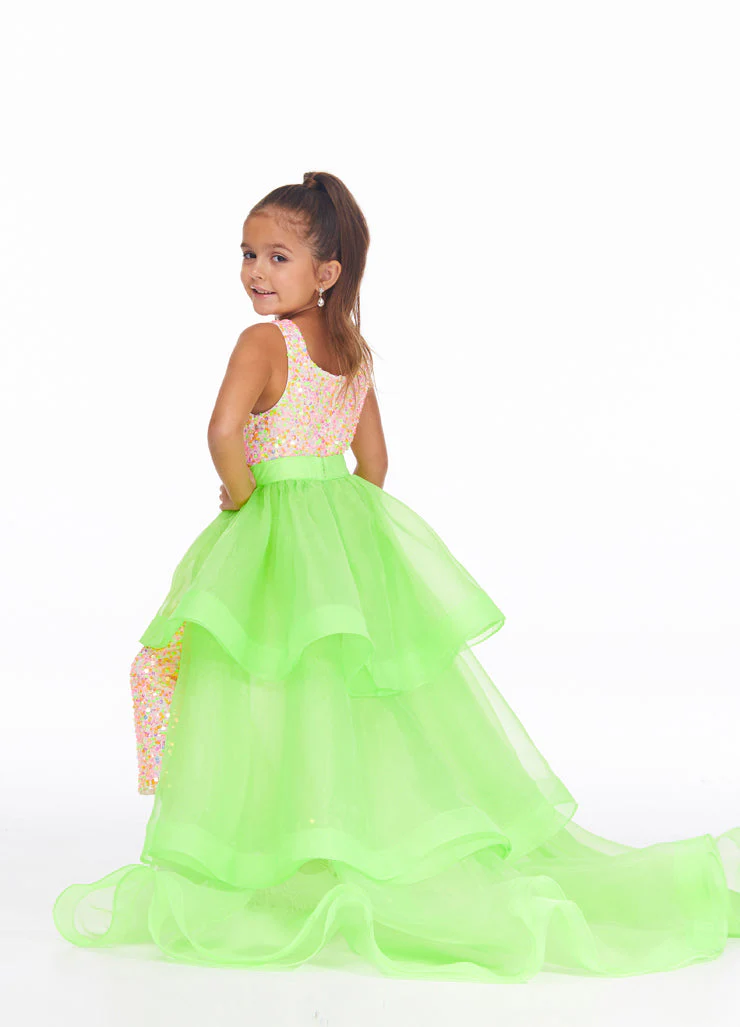 Ashley Lauren Kids 8025 Size 4 RED Pageant Jumpsuit Sequin - Image 5
