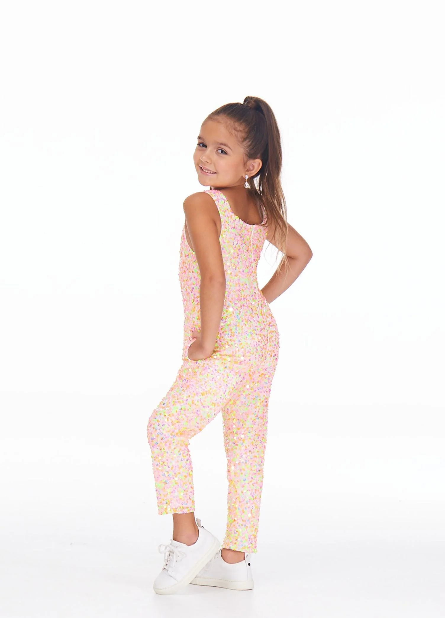 Ashley Lauren Kids 8025 Size 4 RED Pageant Jumpsuit Sequin - Image 6
