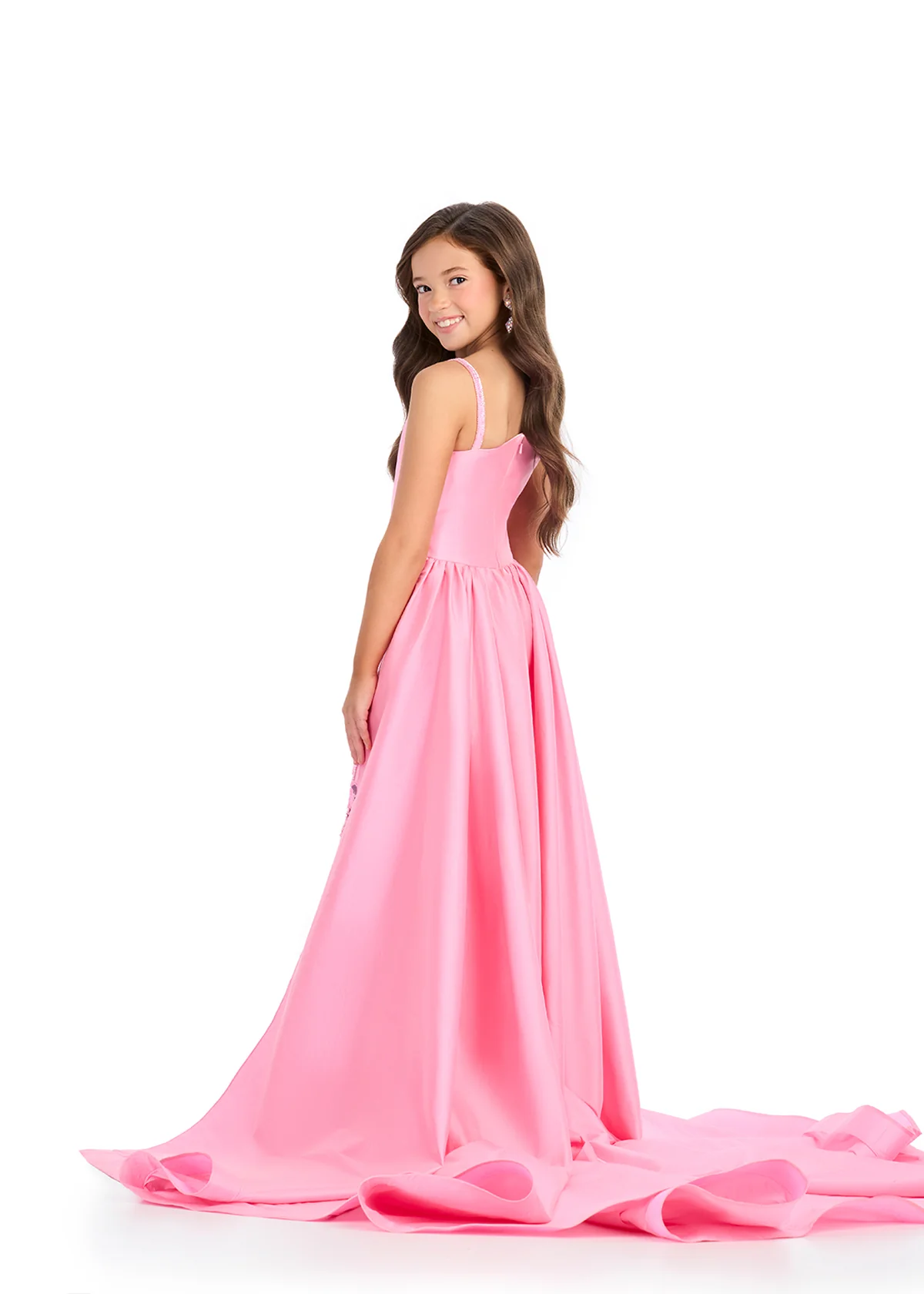 Ashley Lauren Kids 8287 Girls Pageant Jumpsuit Overskirt Fun Fashion Beaded Formal Wear - Image 4