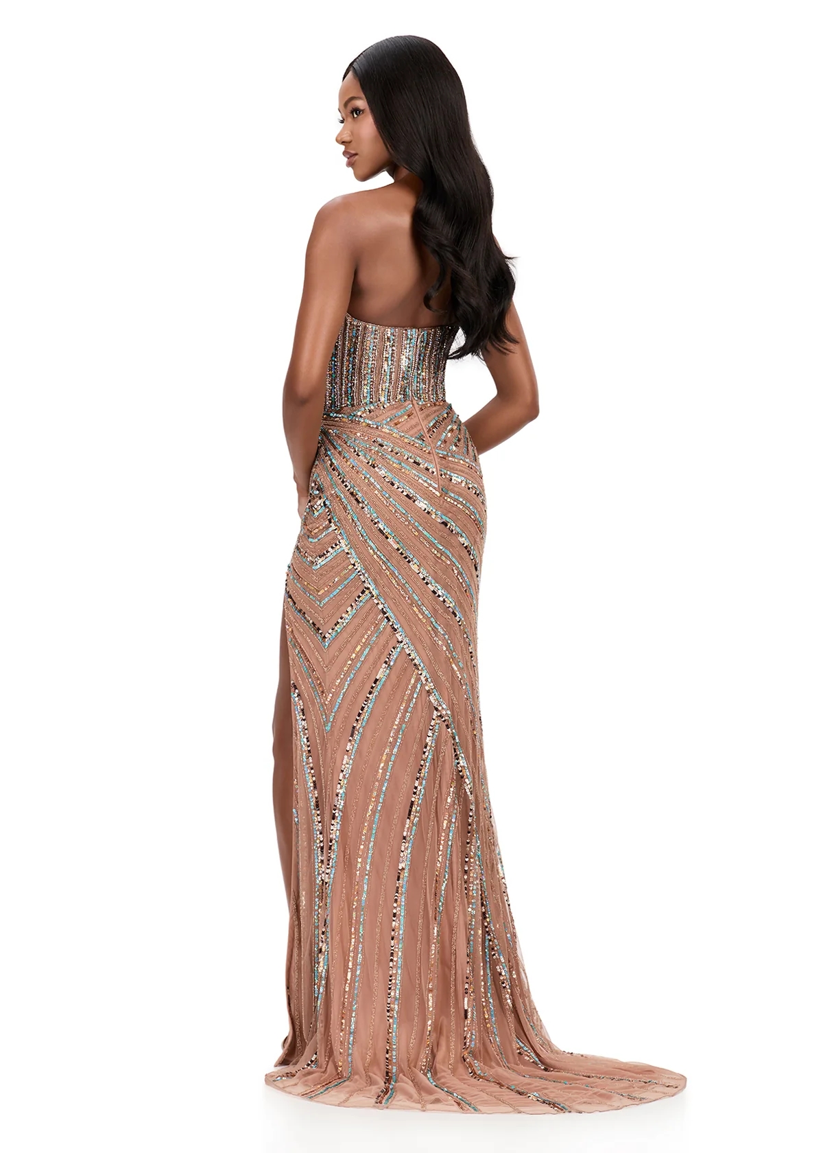 ASHLEYlauren 12150 Size 2 PINK sequin Prom Dress - Image 13