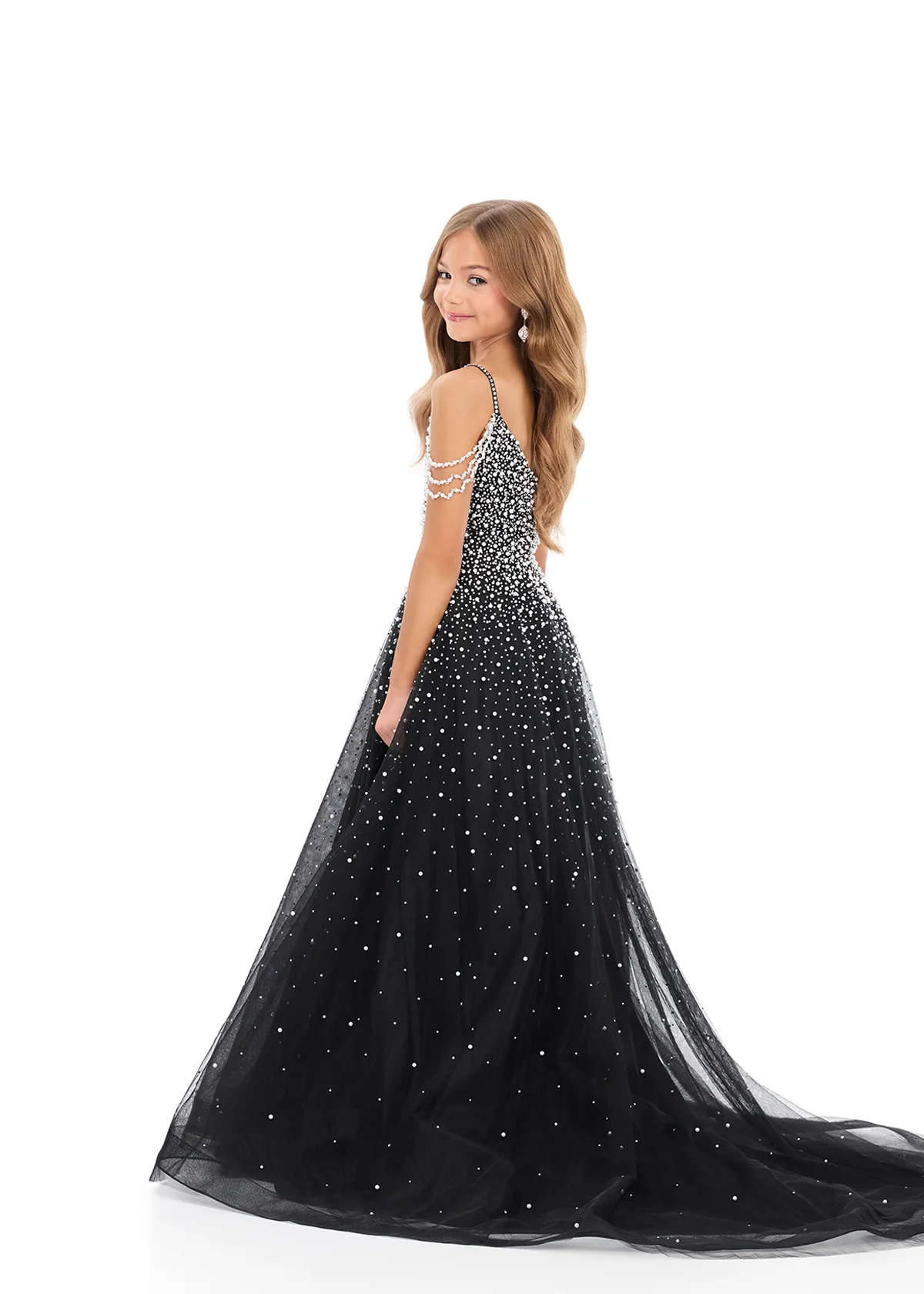 ASHLEYlauren 8335 Size 4 LILAC Girls Pageant Dress Pearls - Image 4