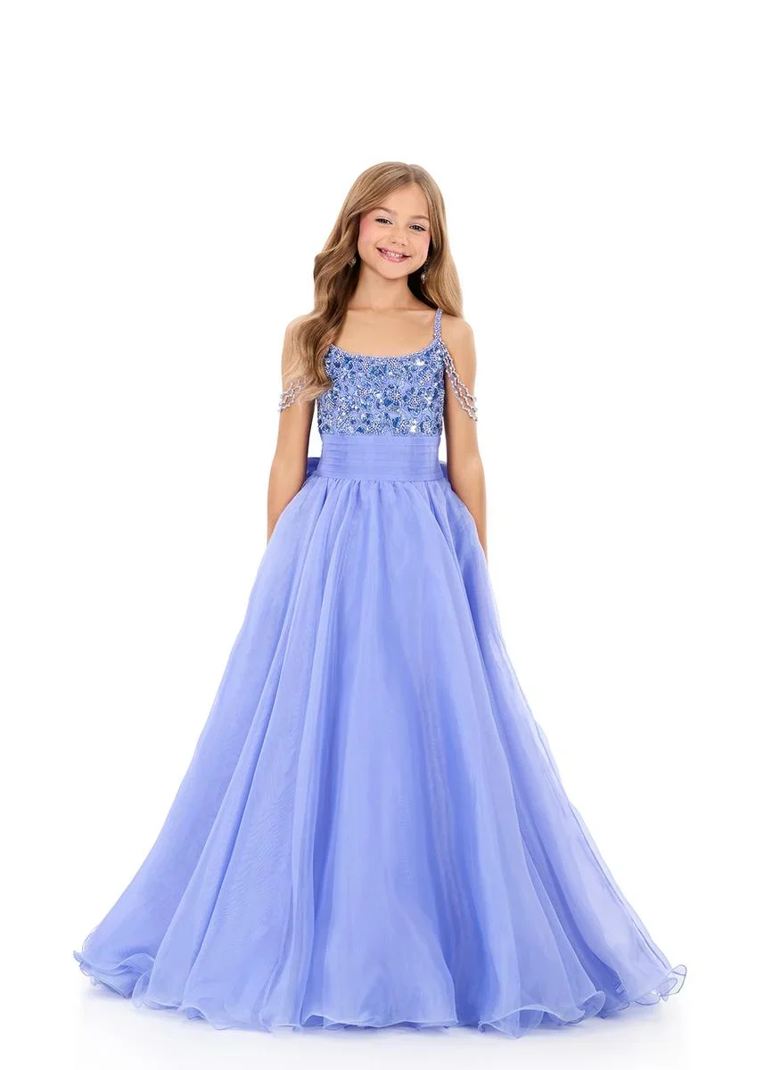 ASHLEYlauren 8356 Girls Pageant Gown Large Back Bow