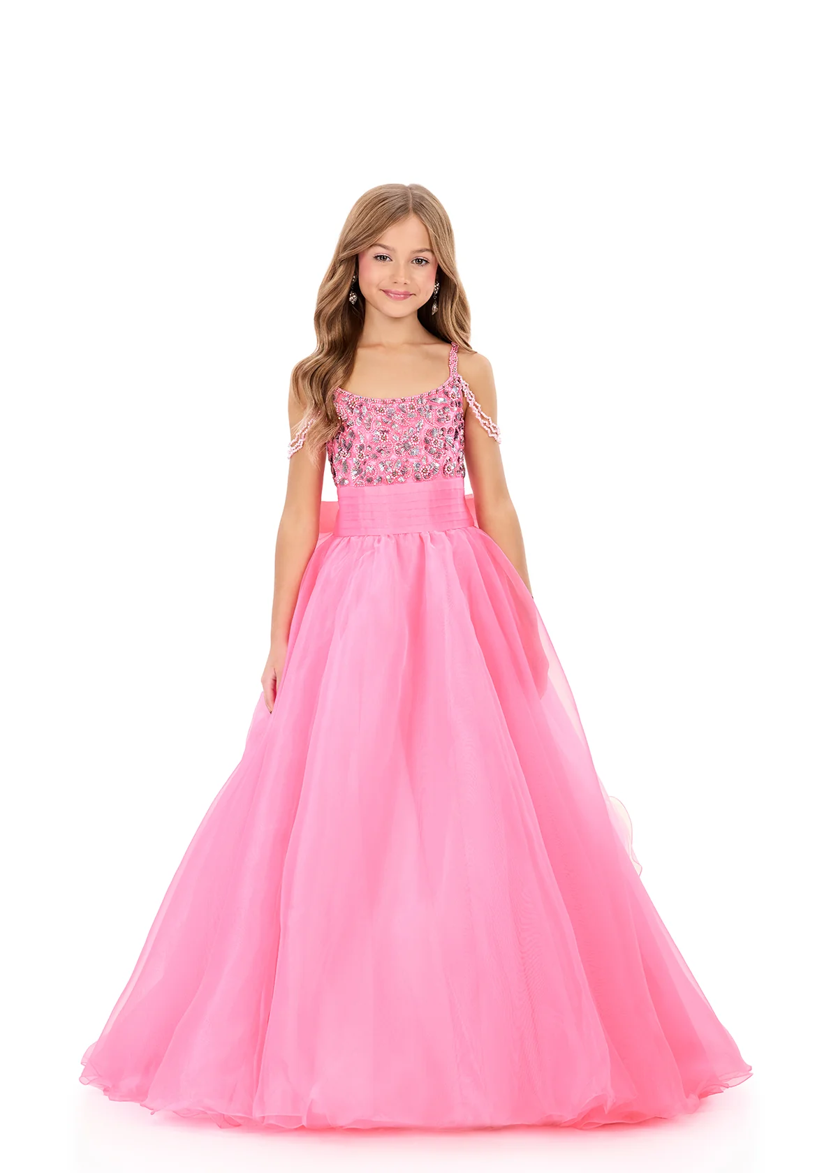 ASHLEYlauren 8356 Girls Pageant Gown Large Back Bow - Image 2