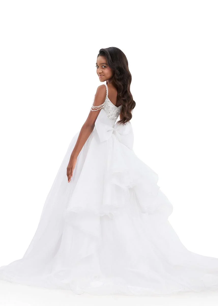 ASHLEYlauren 8356 Girls Pageant Gown Large Back Bow - Image 5