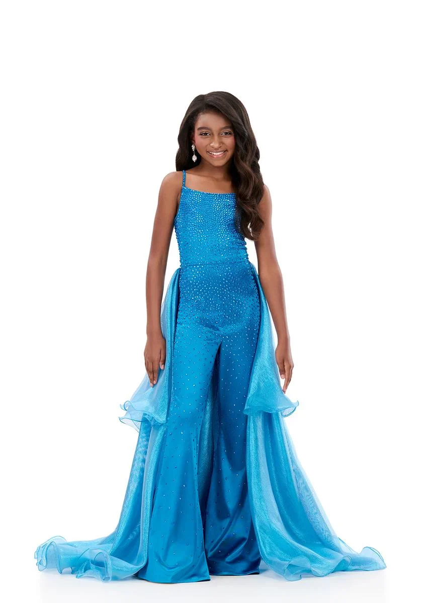 ASHLEYlauren 8361 Girls Fun Fashion Jumpsuit Overskirt - Image 2