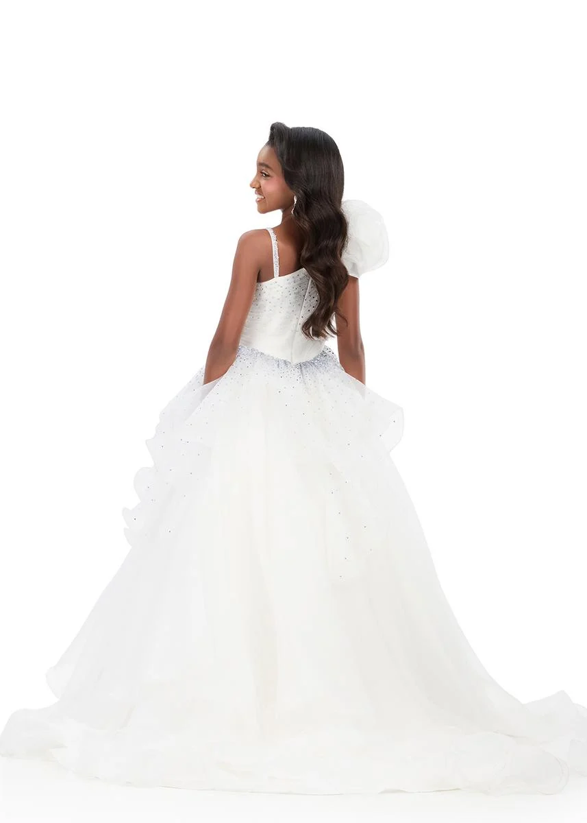 ASHLEYlauren 8368 Girls Pageant Dress Tiered Organza Skirt - Image 5
