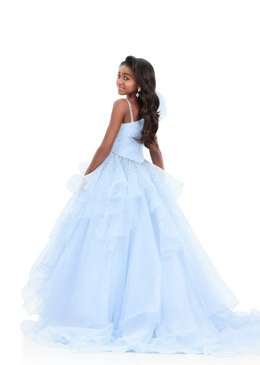 ASHLEYlauren 8368 Girls Pageant Dress Tiered Organza Skirt - Image 6