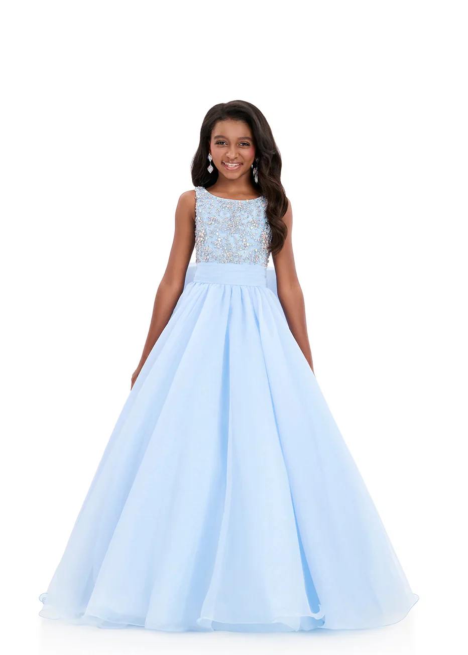 Ashleylauren 8375 Girls Pageant Gown Ball Gown Bow - Image 3