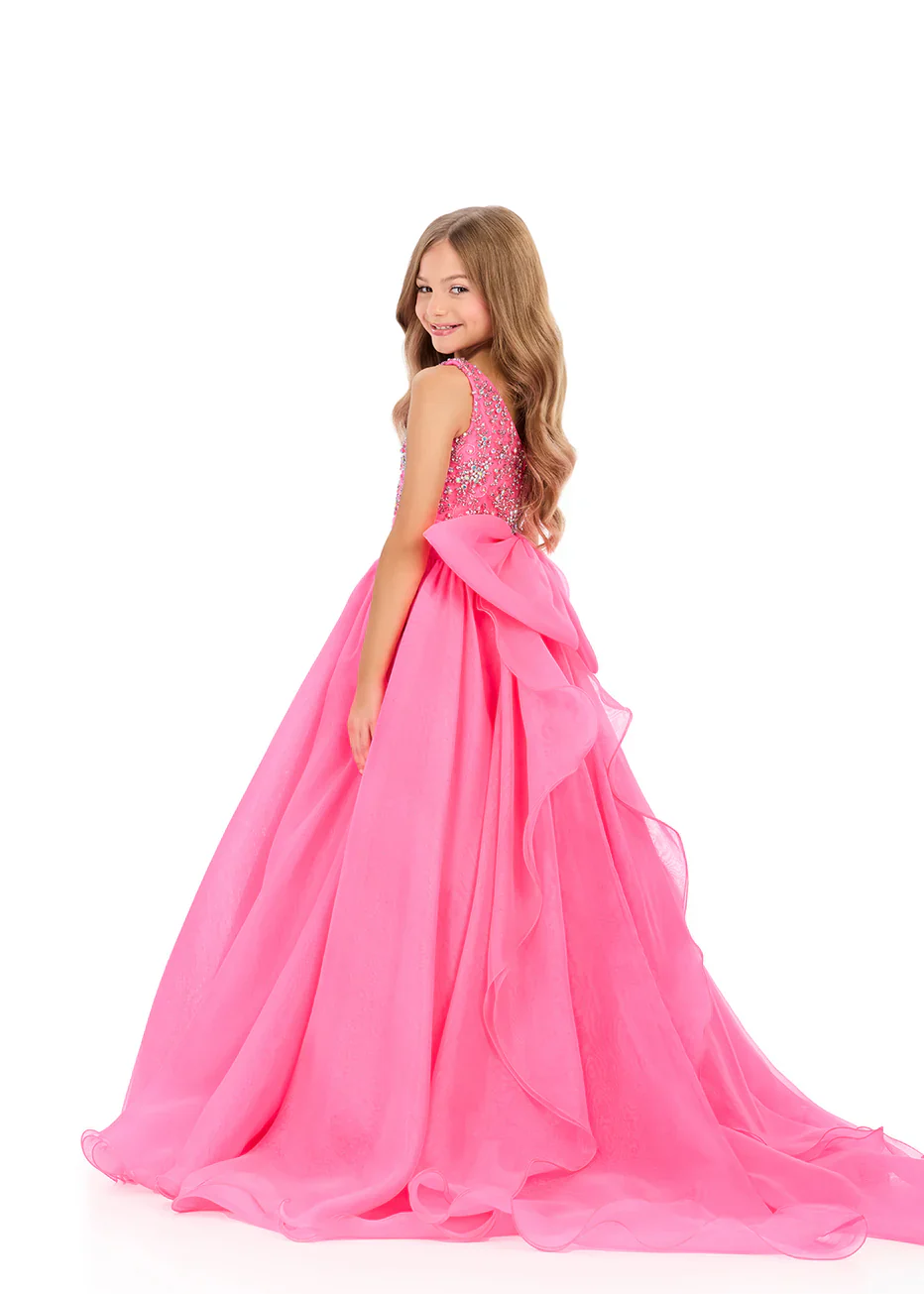Ashleylauren 8375 Girls Pageant Gown Ball Gown Bow - Image 5