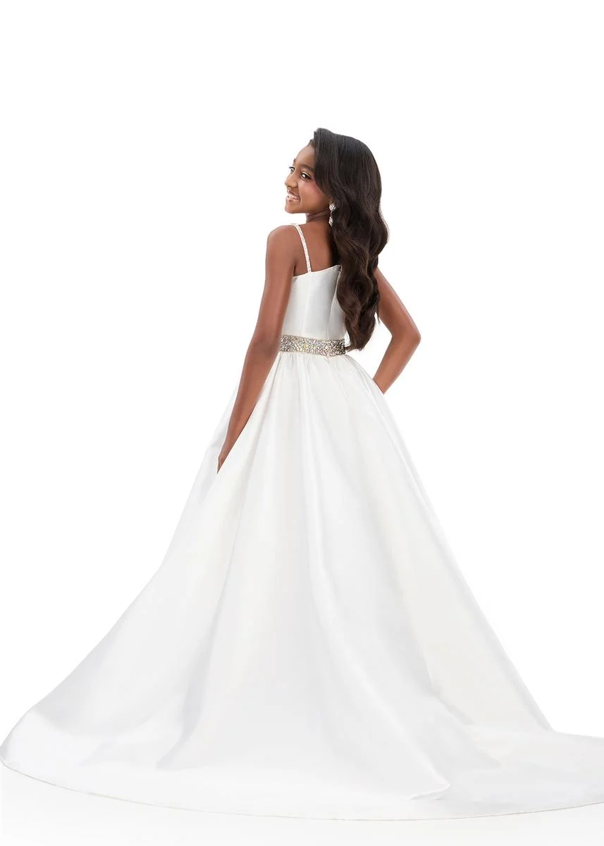 Ashleylauren 8379 Girls Pageant Dress A line One Shoulder - Image 5