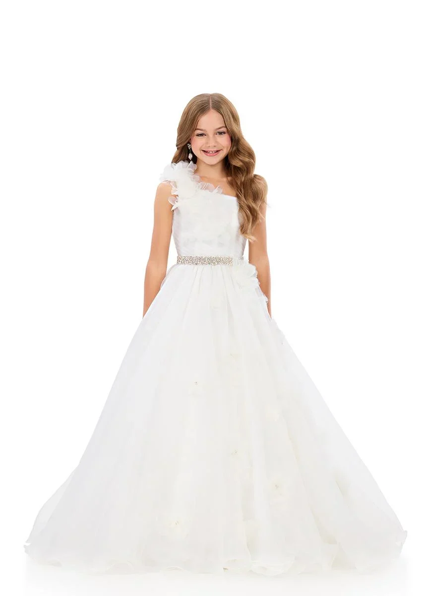 Ashleylauren 8380 Girls Pageant Dress One Shoulder - Image 3