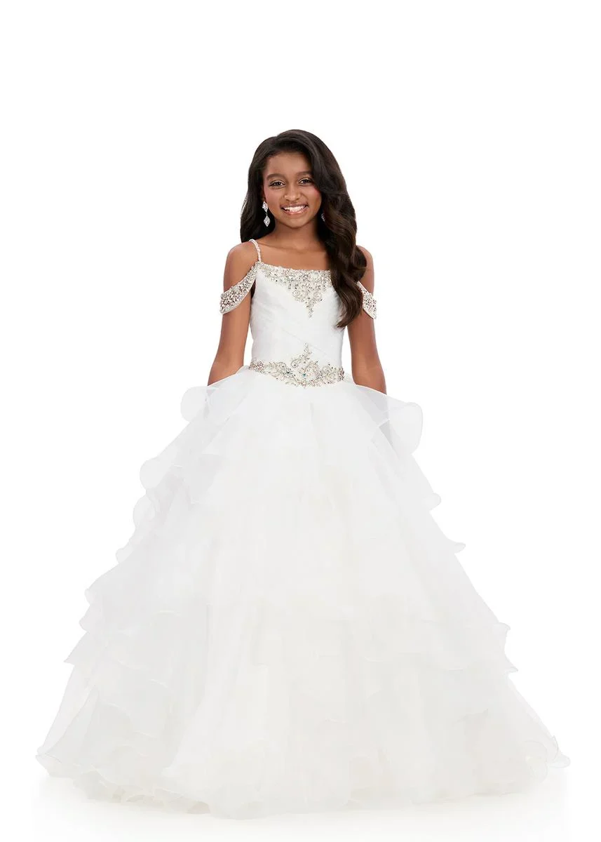 Ashleylauren 8383 Girls Pageant Dress Layered Organza - Image 5