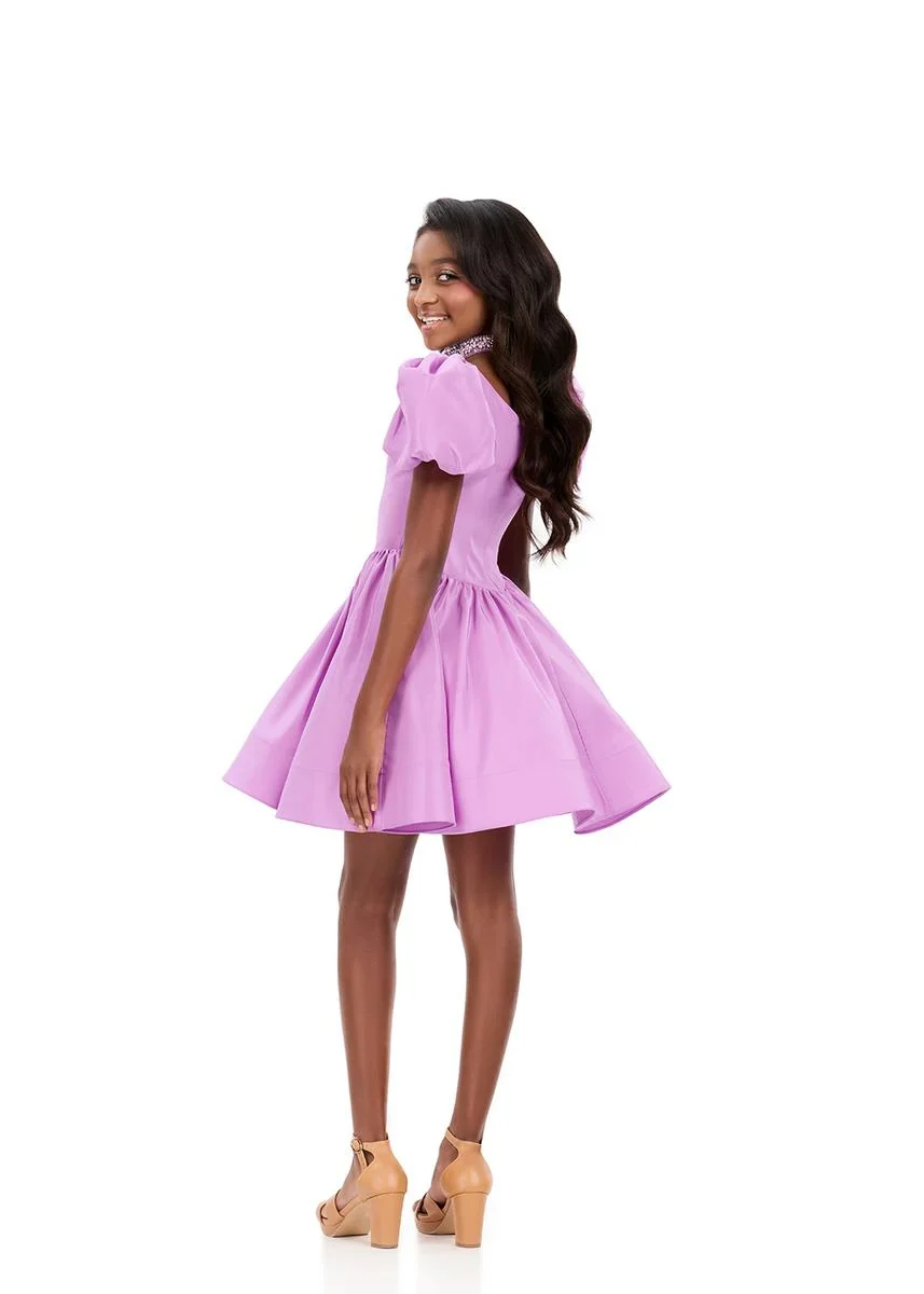 ASHLEYlauren 8387 Girls Short Dress Puff Sleeves - Image 5