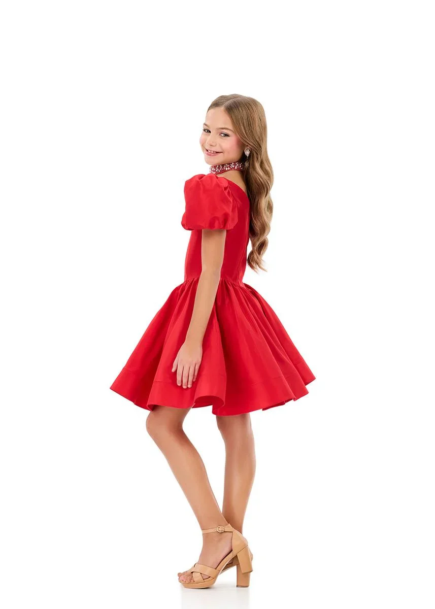 ASHLEYlauren 8387 Girls Short Dress Puff Sleeves - Image 6