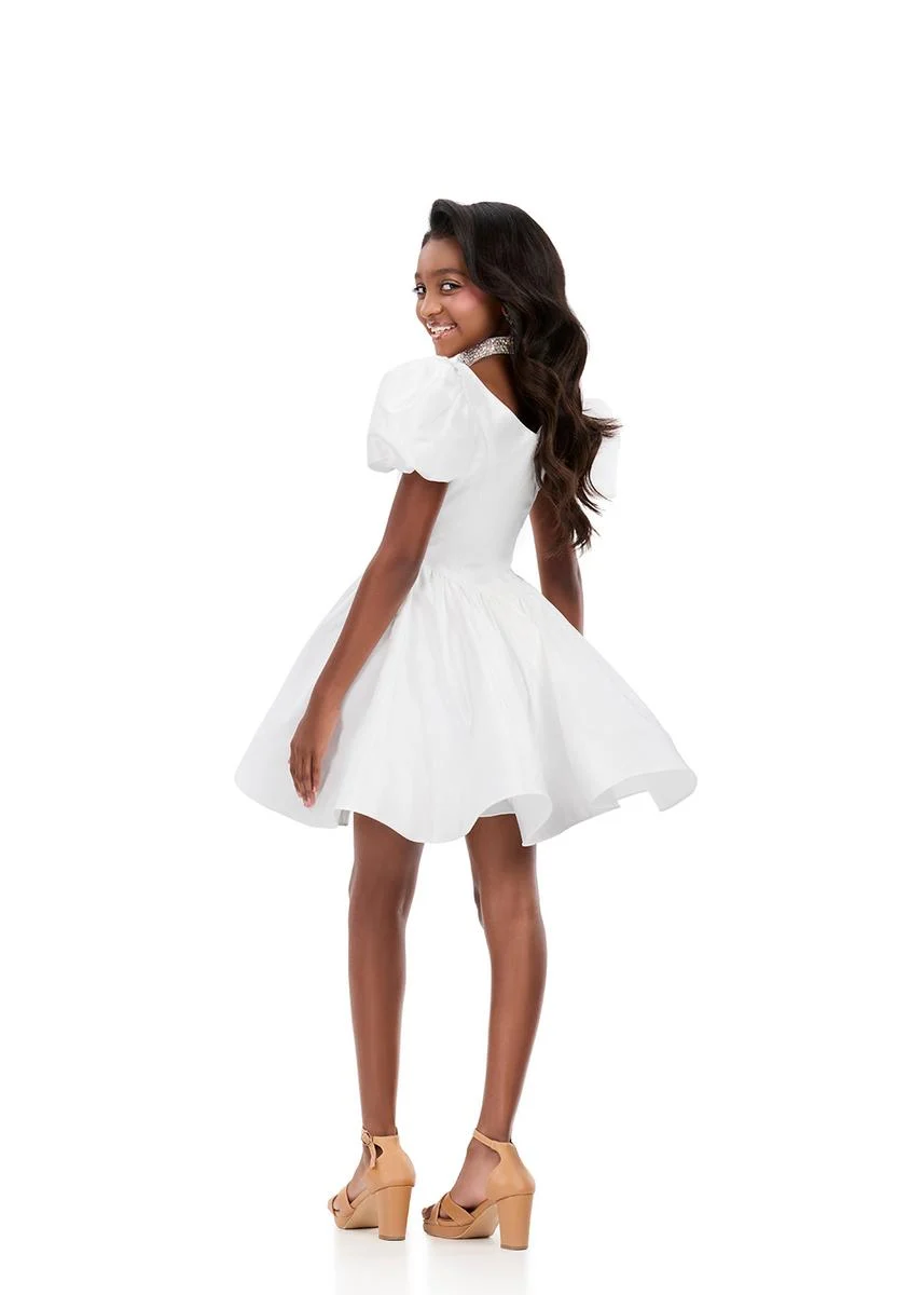 ASHLEYlauren 8387 Girls Short Dress Puff Sleeves - Image 7