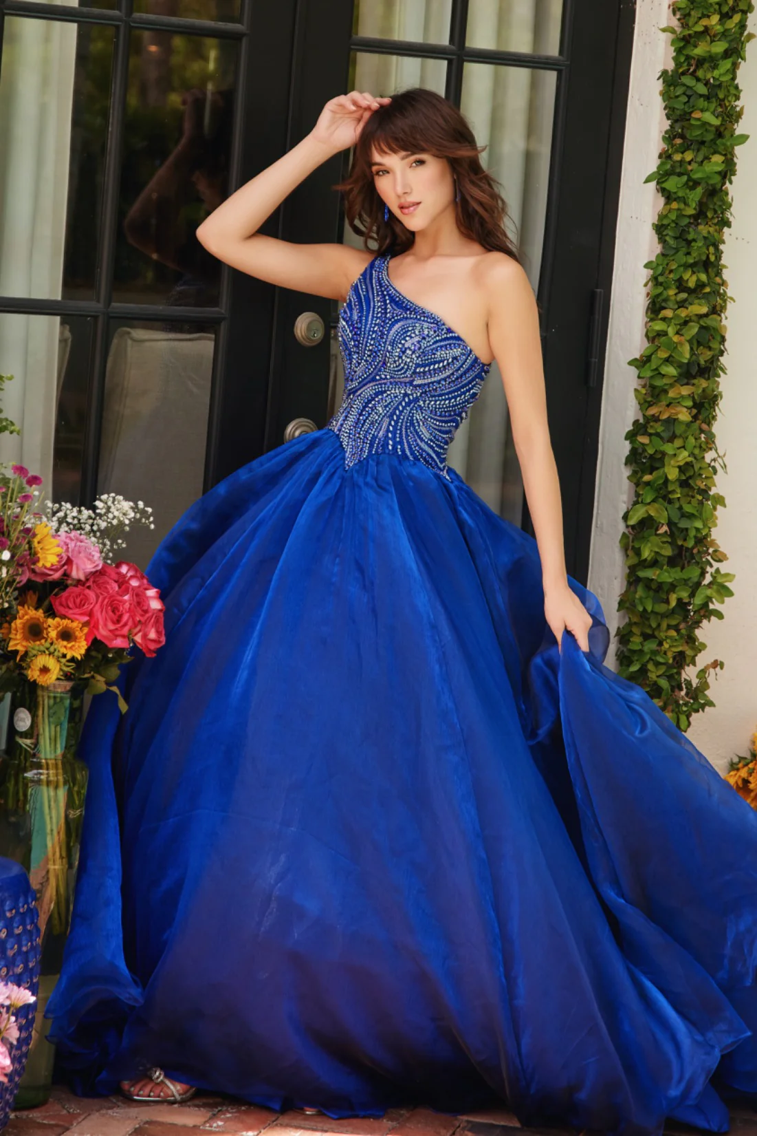 Ava Presley 29258 Size 14 Magenta Beaded Pageant Dress Ball Gown A Line Prom Formal Train - Image 5