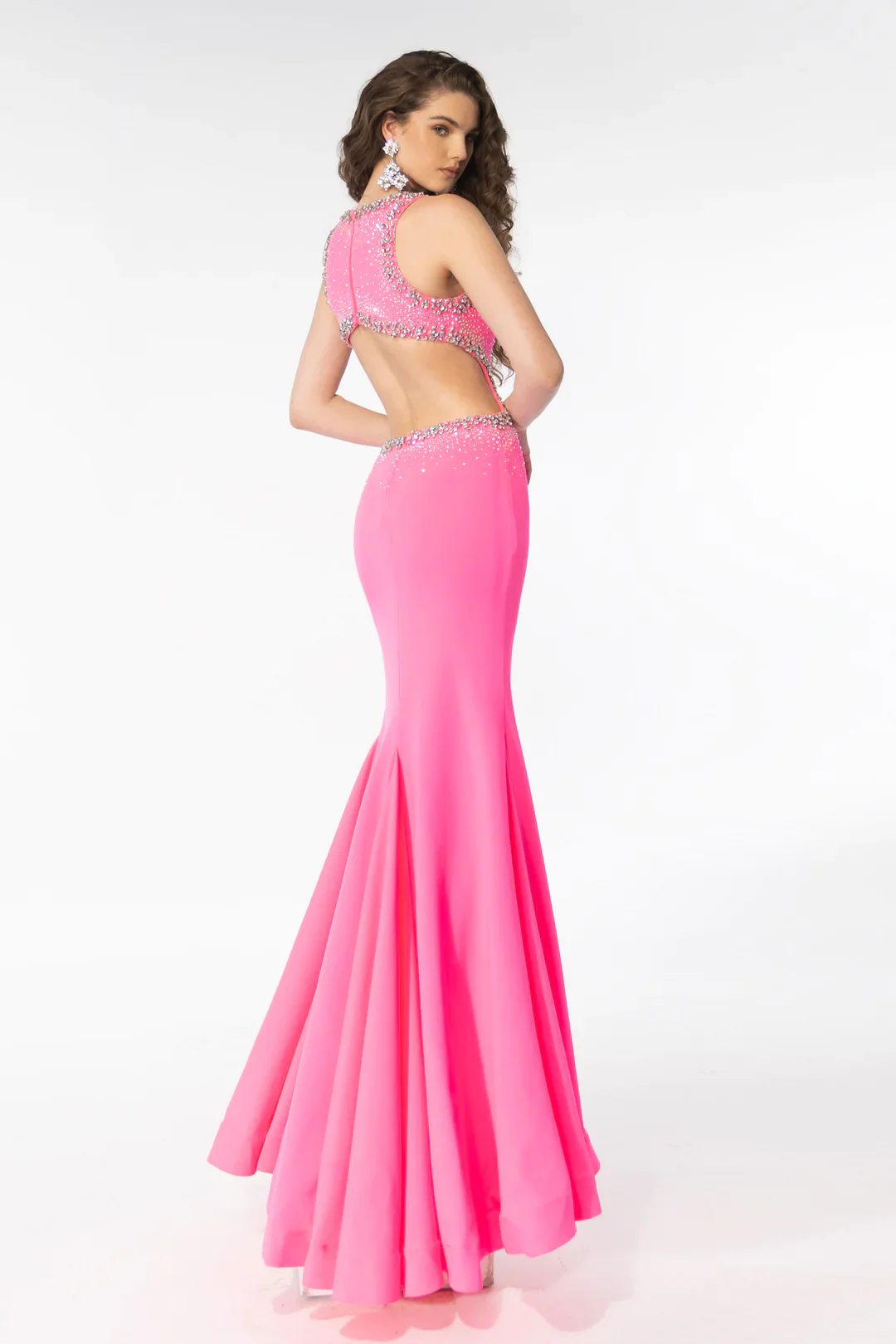 Ava Presley 39237 Long Prom Dress Open Back Cut Out High Slit Beaded Detail Formal Pageant Gown - Image 2