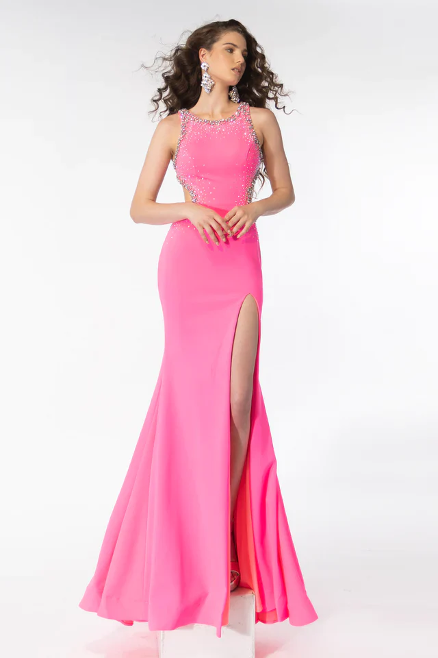 Ava Presley 39237 Long Prom Dress Open Back Cut Out High Slit Beaded Detail Formal Pageant Gown - Image 6