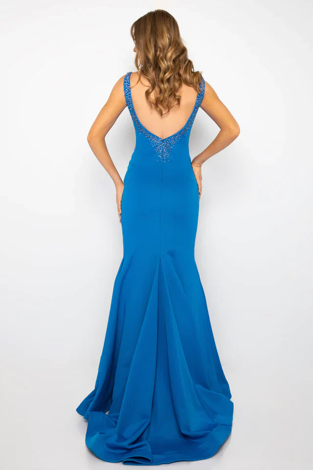 Ava Presley 39550 Size 10 Hot Pink Long Prom Dress Fitted Plunging V Neckline High Slit Beaded Detail Formal Pageant Gown - Image 7