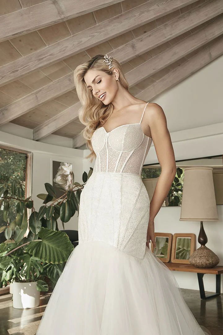 Beloved by Casablanca Bridal BL385 Dylan Corset Wedding Dress Fit and Flare Sweetheart Neckline - Image 4
