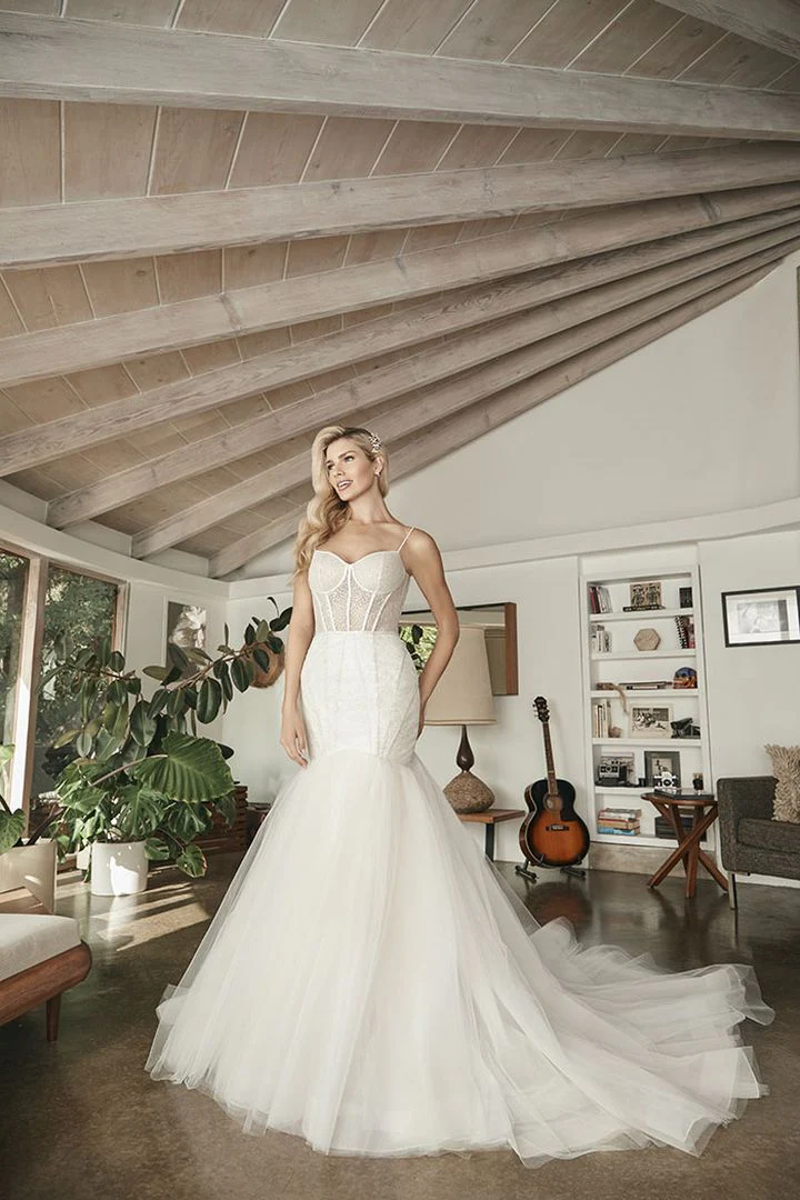 Beloved by Casablanca Bridal BL385 Dylan Corset Wedding Dress Fit and Flare Sweetheart Neckline - Image 6