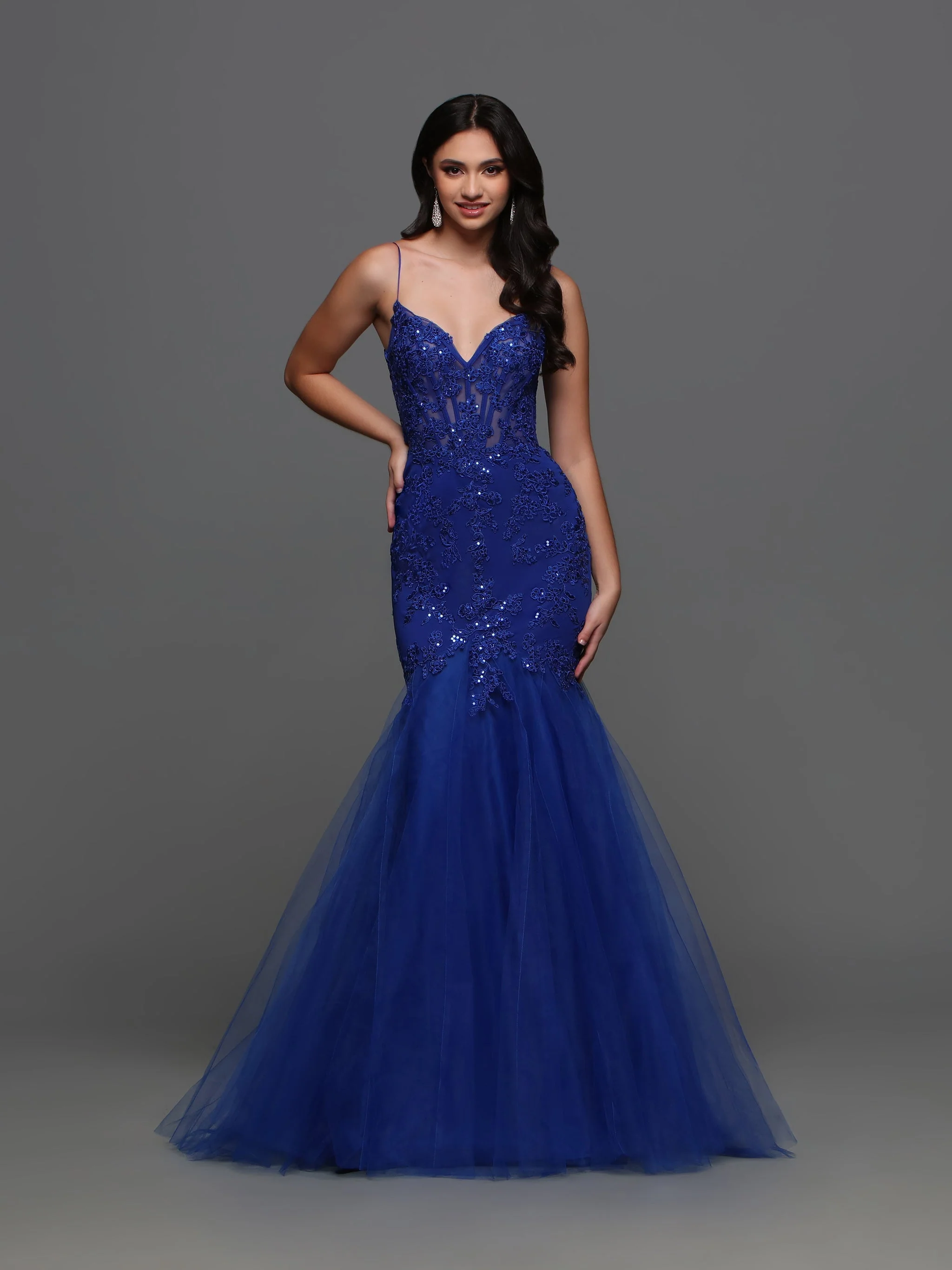 Candice Wang 72321 Size 10 Black Lace Sheer Corset Mermaid Prom Dress Cut Out Back Sequin Formal Gown - Image 3