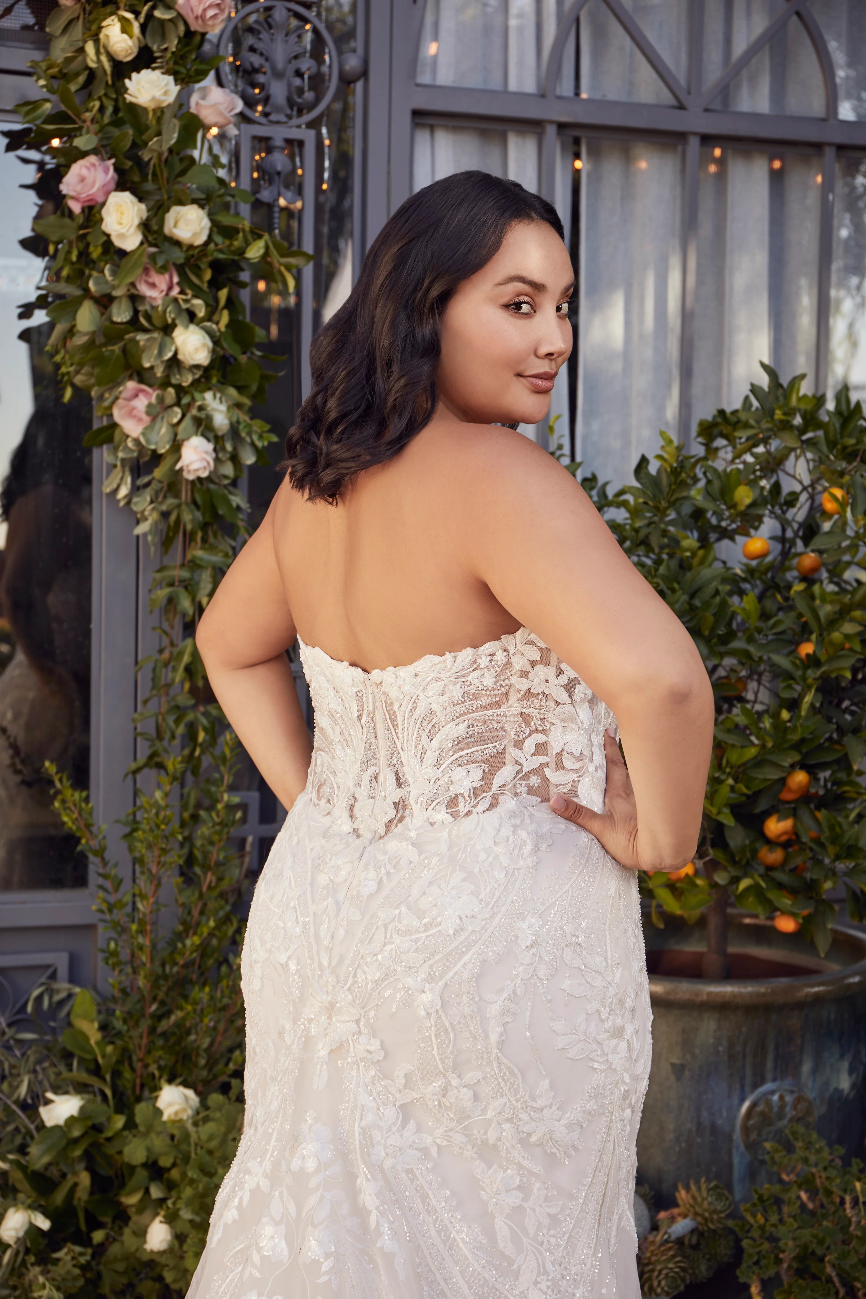 Casablanca 2477 Size 10 Delaney Wedding Dress Beaded Detached Sleeves - Image 10