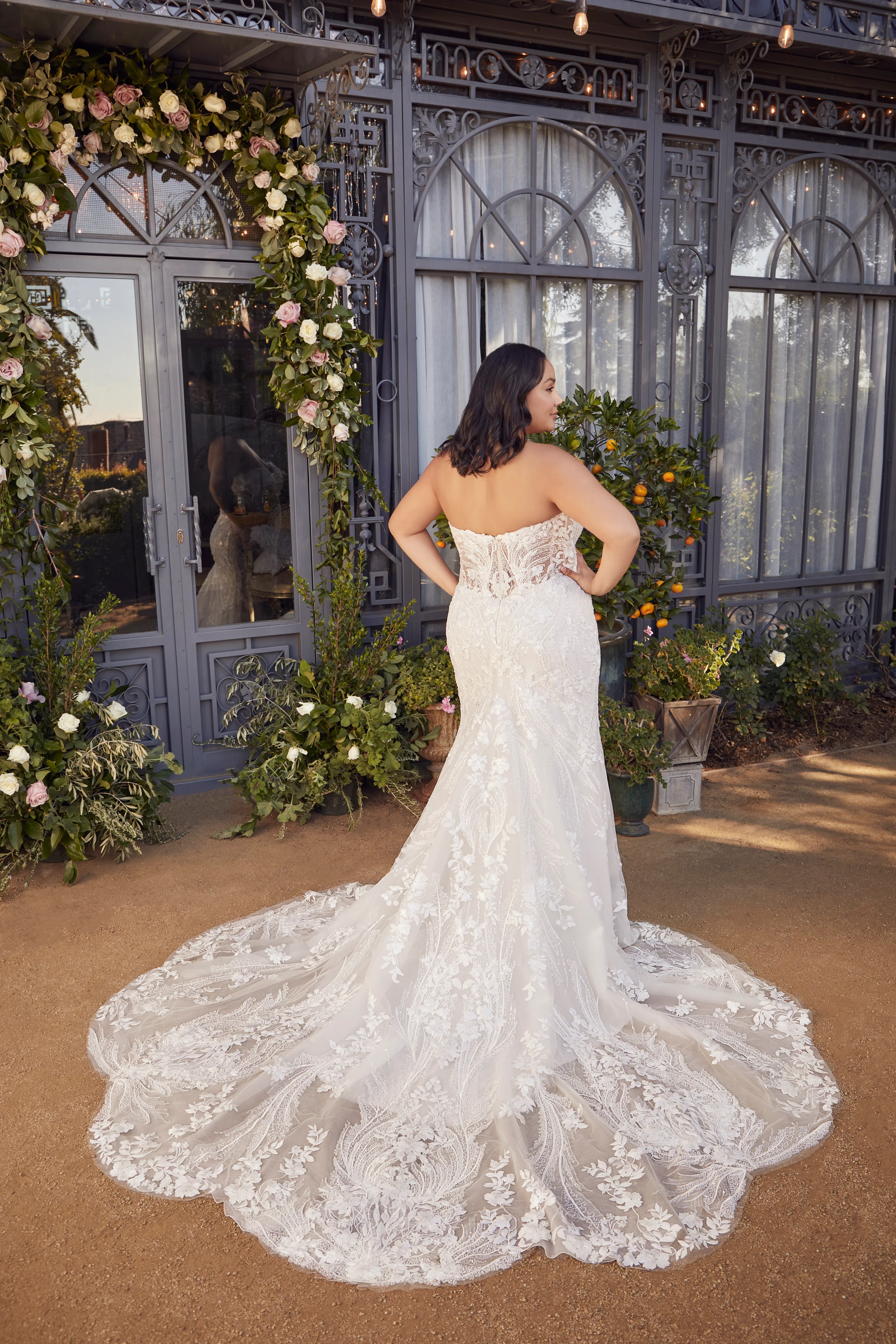 Casablanca 2477 Size 10 Delaney Wedding Dress Beaded Detached Sleeves - Image 14