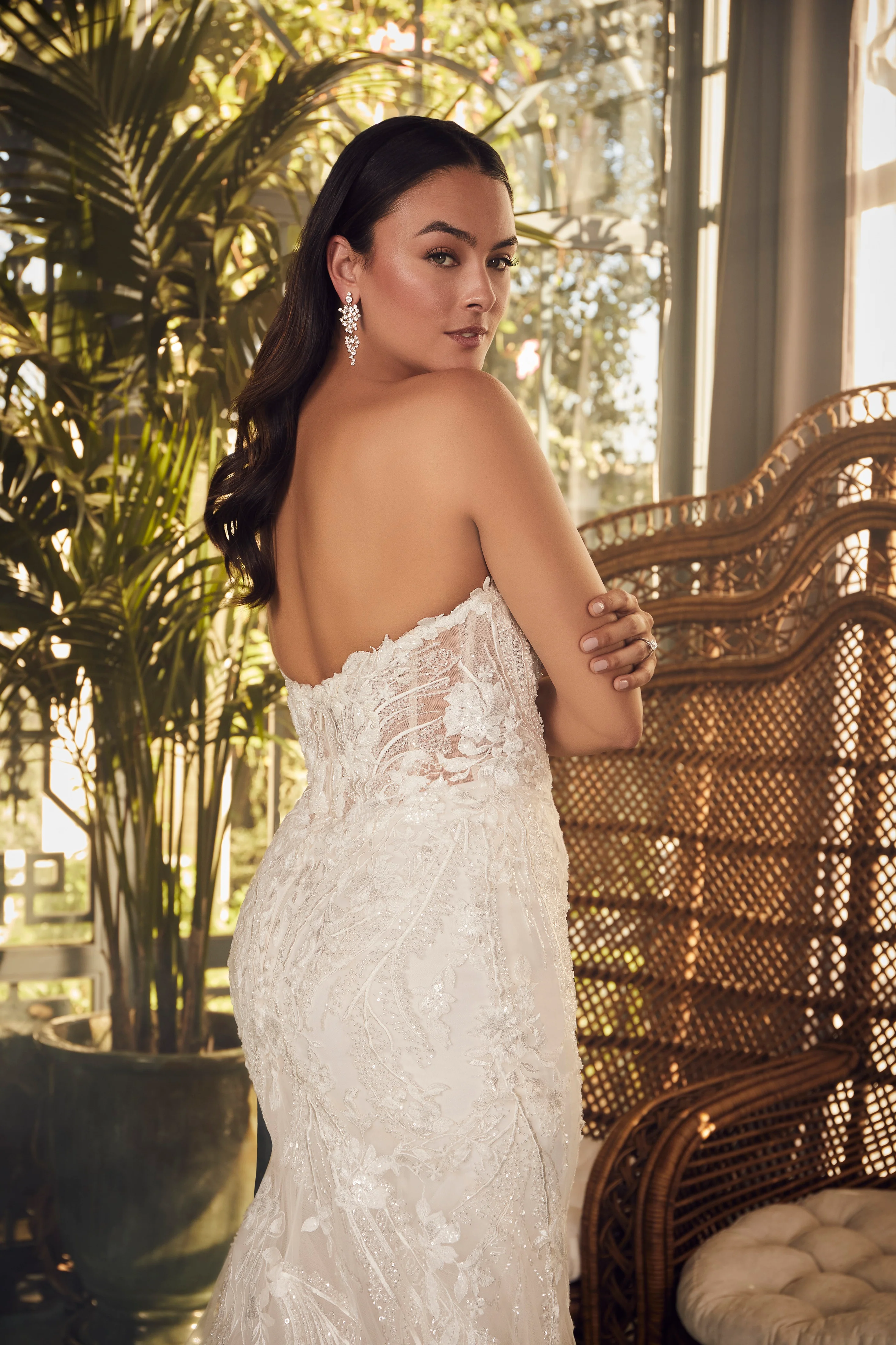 Casablanca 2477 Size 10 Delaney Wedding Dress Beaded Detached Sleeves - Image 5