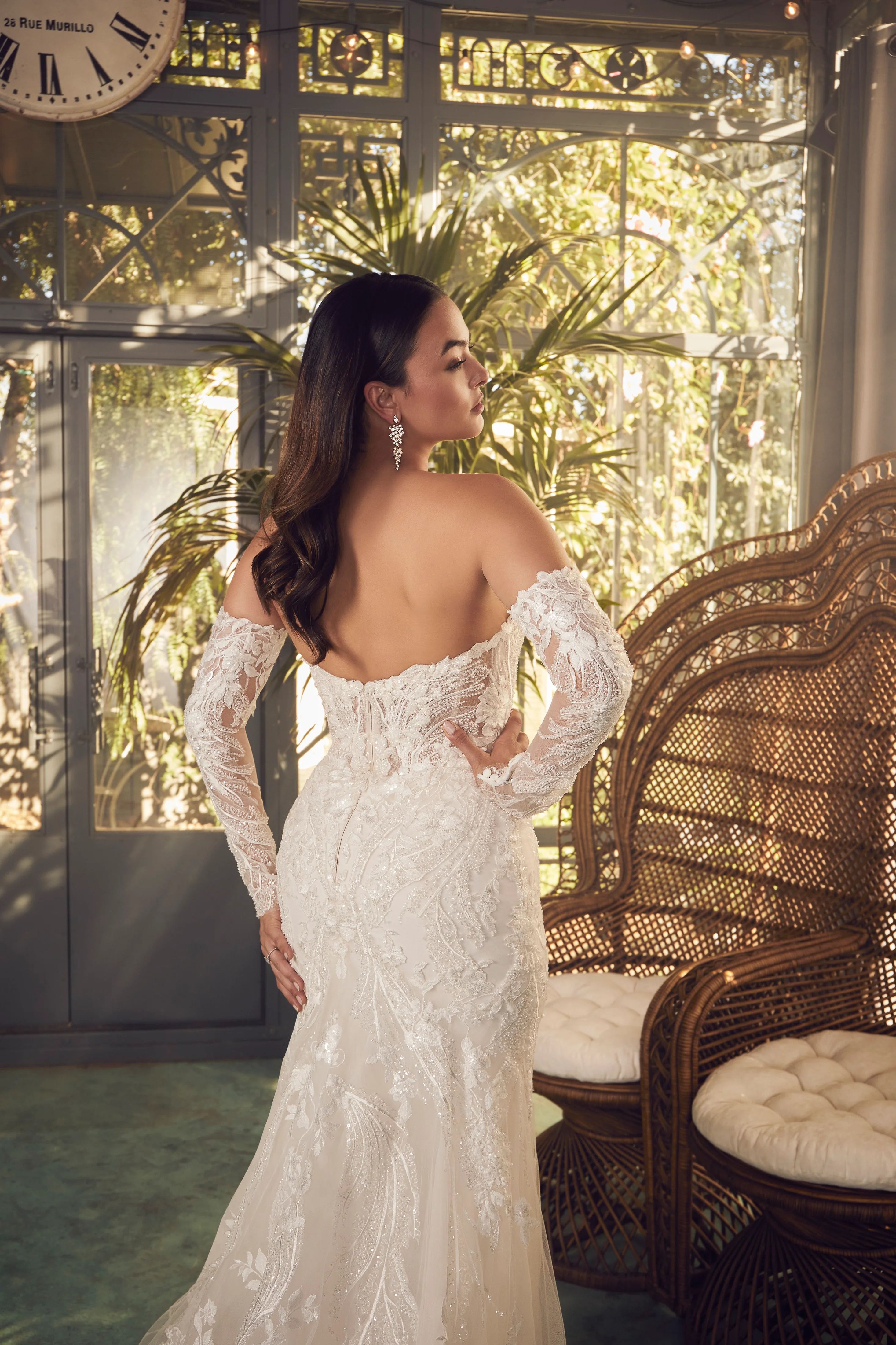 Casablanca 2477 Size 10 Delaney Wedding Dress Beaded Detached Sleeves - Image 8