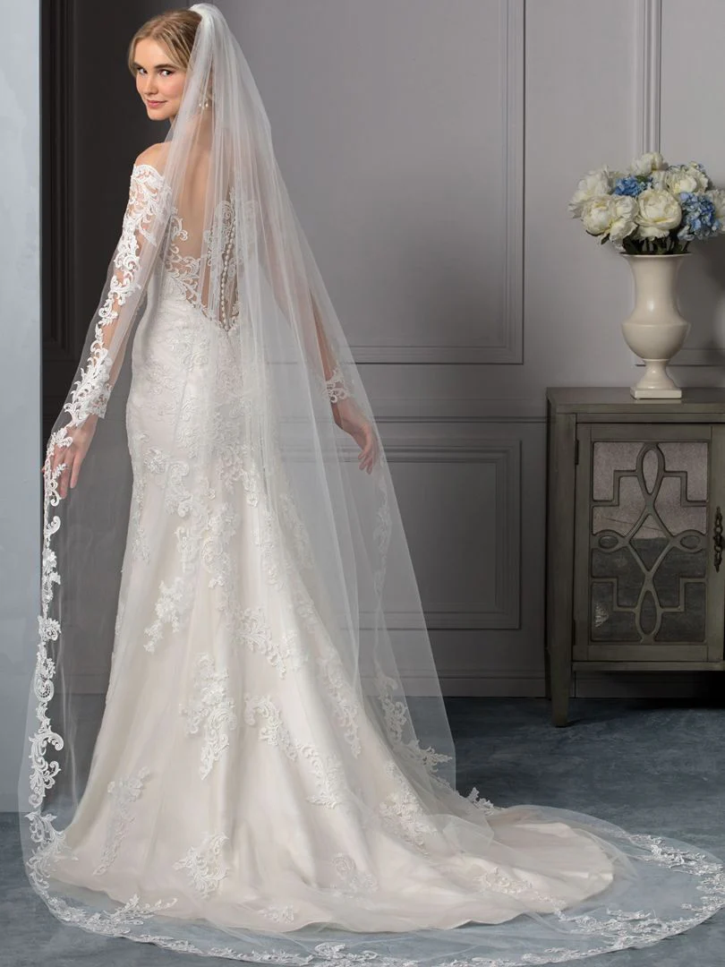 Casablanca Beloved BL239 Size 12 Carolina Wedding Dress Bridal Gown Lace Long Sleeve - Image 5