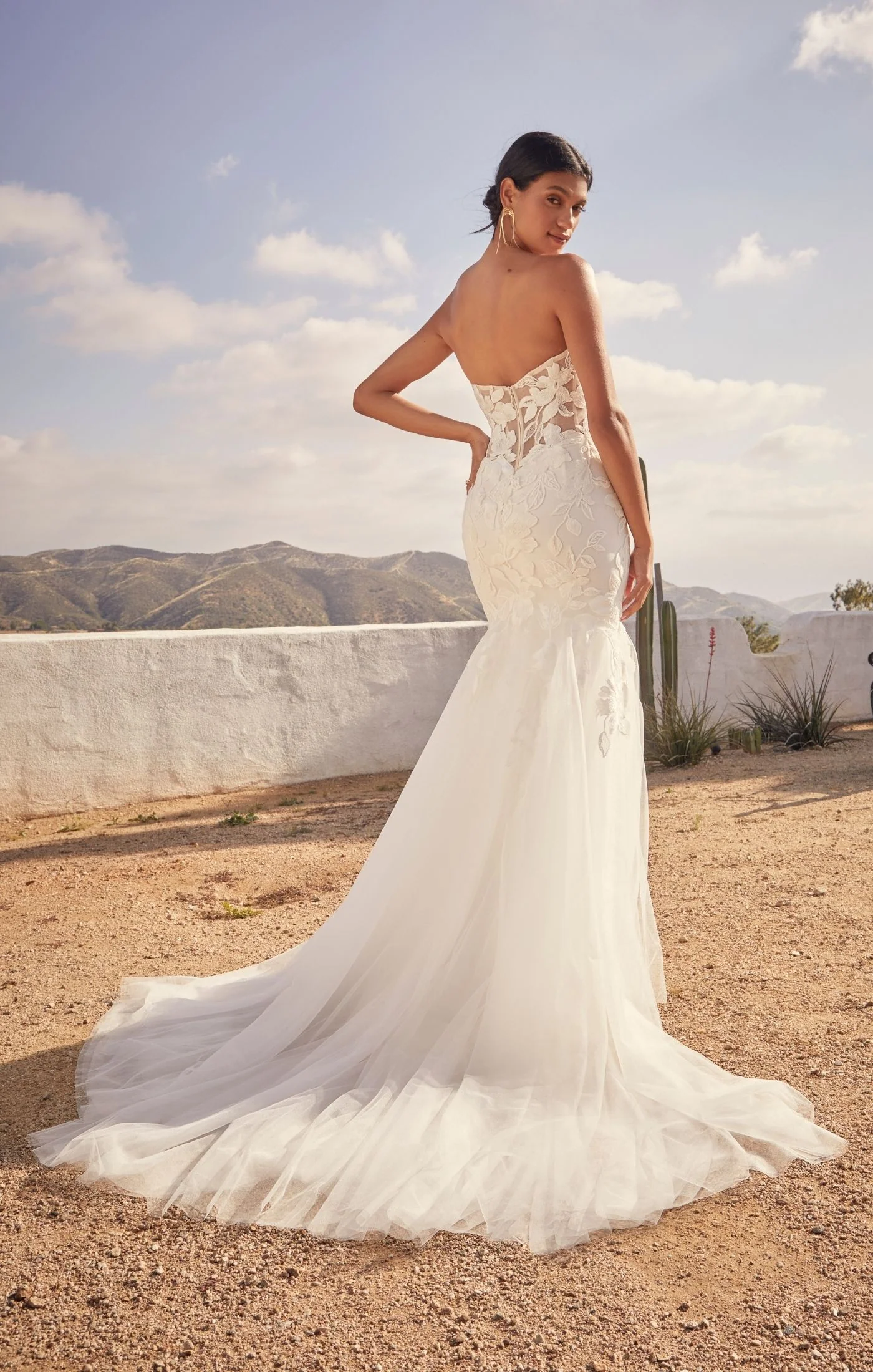 Casablanca Beloved BL432 Colt Mermaid Strapless Embroidered Sequin Floral Lace Deep V-Neck Wedding Gown - Image 2