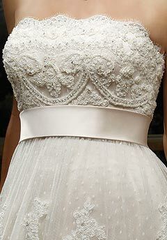 Casablanca Bridal 1900 Champagne Wedding Dress Strapless A Line Embellished - Image 3