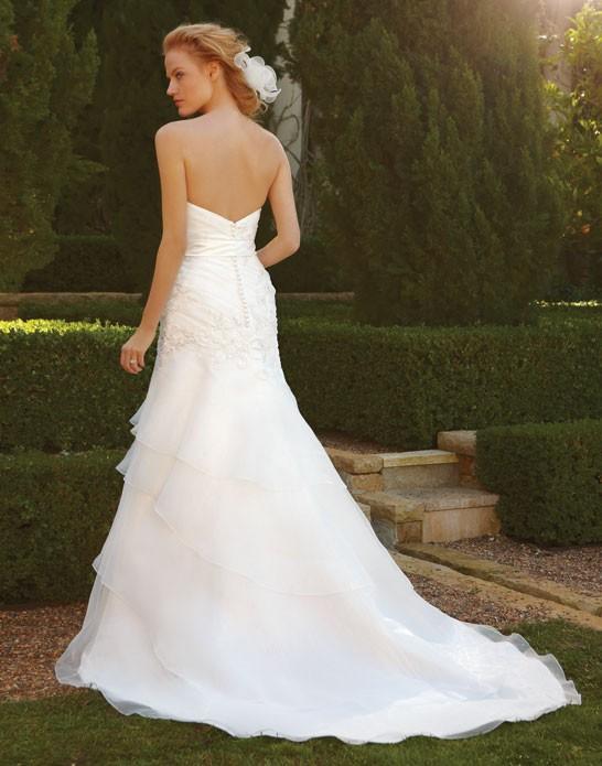 Casablanca Bridal 2043 size 10 Wedding Dress Ruffle Bridal Gown Strapless - Image 3