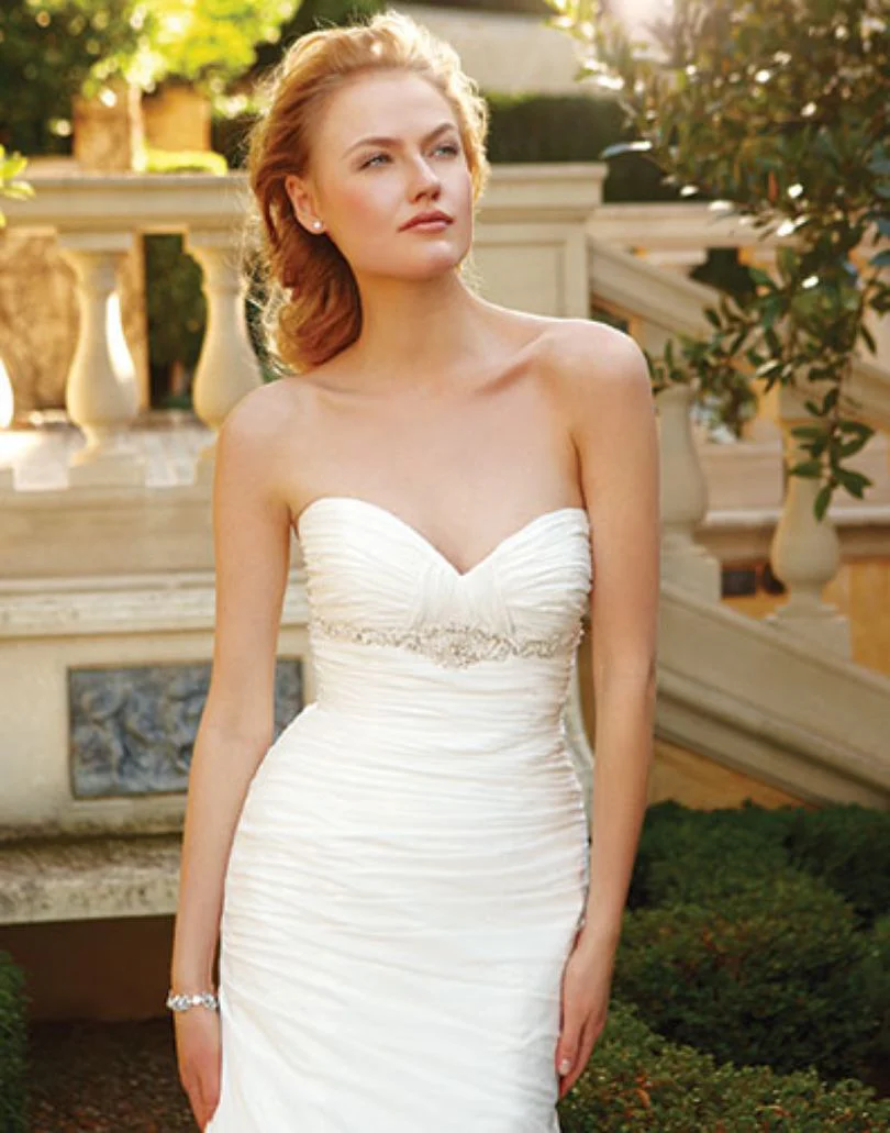 Casablanca Bridal 2049 size 4 White ruched bodice wedding dress Destination Train - Image 3