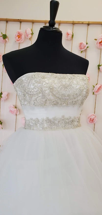 Casablanca Bridal 2052 size 6 Ivory pickups wedding dress ballgown Strapless - Image 5
