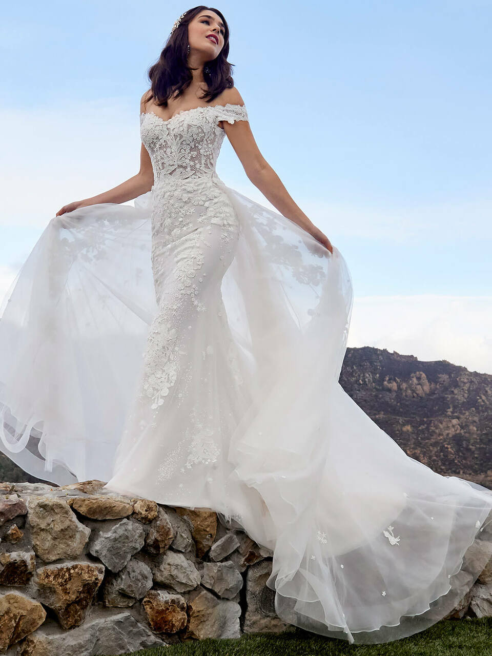 Casablanca Bridal 2419 MCKENZIE Wedding Dress Overskirt Bridal Gown off the shoulder - Image 2